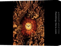 Guitar on a Chair Canvas Paintings - The Chair of Saint Peter [detail] by Gian Lorenzo Bernini